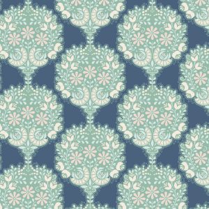 TELA TILDA HARVEST - FLOWER TREE BLUE